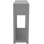 Console Scandinave, Bois d'hévéa, 2 tiroirs et étagère ouverte, Capacité 26 kg, Bleu marine