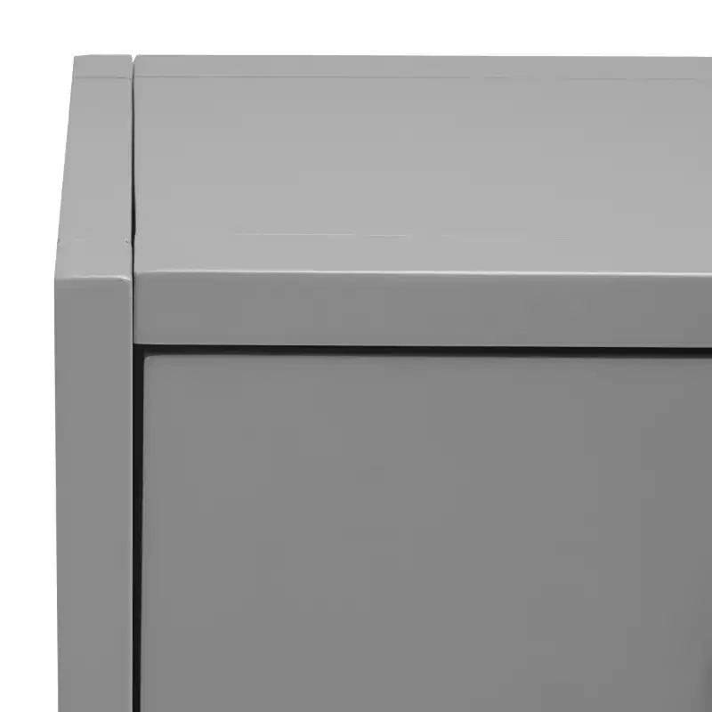 Console Scandinave, Bois d'hévéa, 2 tiroirs et étagère ouverte, Capacité 26 kg, Bleu marine