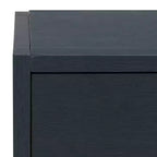 Console Scandinave, Bois d'hévéa, 2 tiroirs et étagère ouverte, Capacité 26 kg, Bleu marine