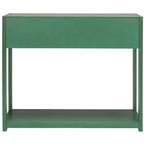 Console Scandinave, Bois d'hévéa, 2 tiroirs et étagère ouverte, Capacité 26 kg, Bleu marine