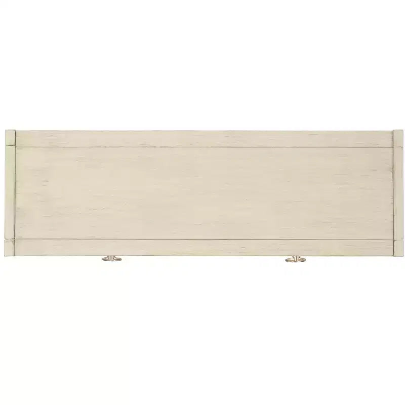 Console Scandinave, Bois d'hévéa, 2 tiroirs et étagère ouverte, Capacité 26 kg, Bleu marine
