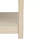 Console Scandinave, Bois d'hévéa, 2 tiroirs et étagère ouverte, Capacité 26 kg, Bleu marine