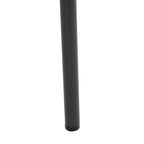 Tabouret de bar, dossier en noyer, assise en polyester noir, structure en fer, repose-pieds, hauteur d'assise 76 cm, capacité 113 kg