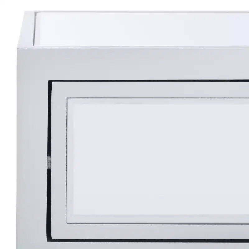 Bureau à écrire 2 tiroirs miroir, argent, bois + fer + miroir, capacité de 27 kg, 79,5 cm H x 120 cm L x 40 cm P