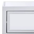 Bureau à écrire 2 tiroirs miroir, argent, bois + fer + miroir, capacité de 27 kg, 79,5 cm H x 120 cm L x 40 cm P