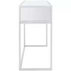 Bureau à écrire 2 tiroirs miroir, argent, bois + fer + miroir, capacité de 27 kg, 79,5 cm H x 120 cm L x 40 cm P