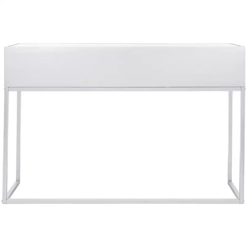 Bureau à écrire 2 tiroirs miroir, argent, bois + fer + miroir, capacité de 27 kg, 79,5 cm H x 120 cm L x 40 cm P