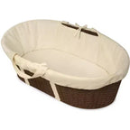 Panier à langer bébé Moïse, Tressé en papier imitation osier, Cadre métallique, Matelas en mousse et doublure, 81x50cm, 0-15 mois