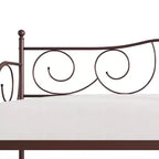 Lit de repos en métal avec détails de finition, support en bois à 12 lattes, finition par revêtement en poudre, capacité de 136 kg, noir/blanc/marron