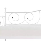 Lit de repos en métal avec détails de finition, support en bois à 12 lattes, finition par revêtement en poudre, capacité de 136 kg, noir/blanc/marron