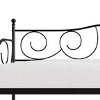 Lit de repos en métal avec détails de finition, support en bois à 12 lattes, finition par revêtement en poudre, capacité de 136 kg, noir/blanc/marron